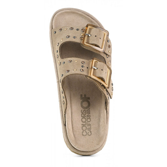 Colors of California Sandalo pelle scamosciata con strass scarpe donna

HC.BIOW05/MUD