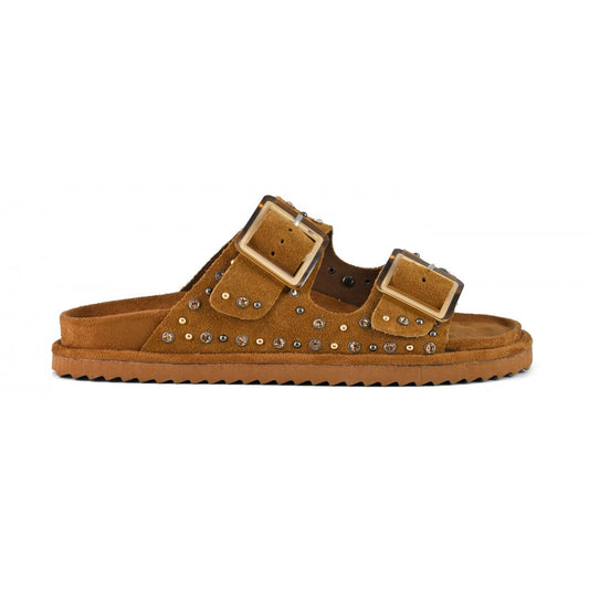Colors of California Sandalo pelle scamosciata con strass scarpe donna HC.BIOW05/TAN