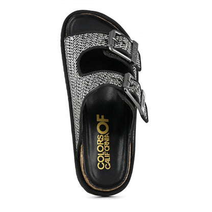 Colors of California Sandalo rafia laminata con fibbie
 scarpe donna

HC.BIOW07/GUN
