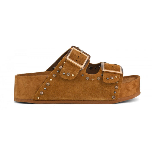 Colors of California Sabot zeppa con soletto anatomico e strass scarpe donna HC.DUNE05/BLA