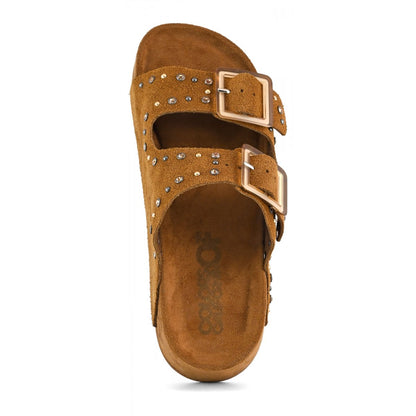Colors of California Sabot zeppa con soletto anatomico e strass scarpe donna HC.DUNE05/BLA