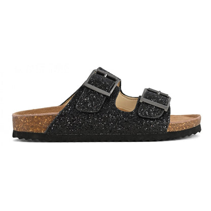 Colors of California Glitter Sandal with Metal Buckles
 women's shoes
