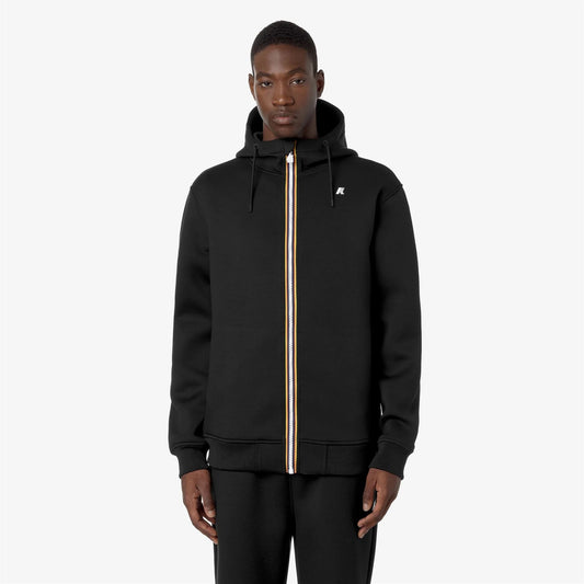 K-WAY Giacca felpa uomo in pile da uomo blu avio con cappuccio regolabile