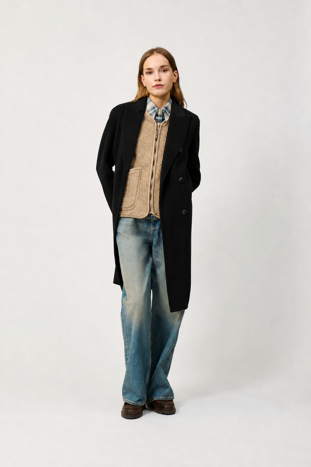 Roy Roger's Cappotto donna doppiopetto in lana RND90188CS85XXXX C0048 - immagine 2