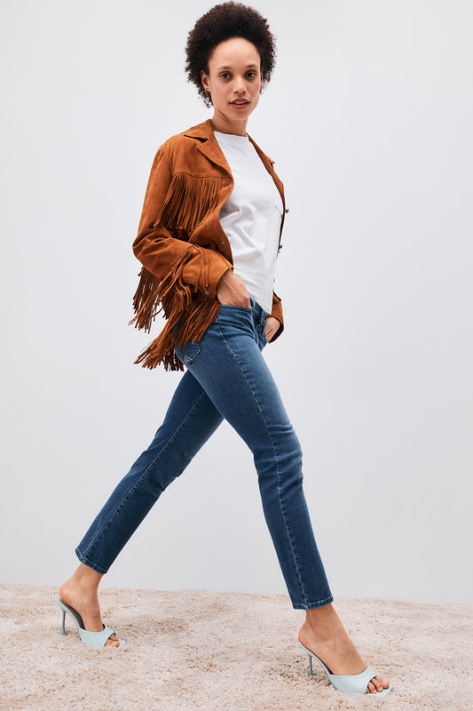 Roy Roger's flo high woman denim stretch Pattaia jeans donna