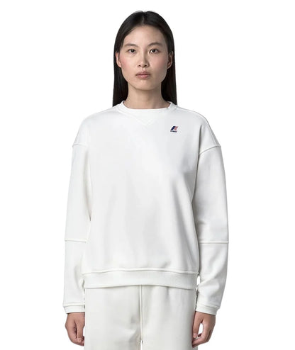 K-Way Felpa Donna Girocollo Noella Brushed Pc K6127MW 490 Bianco