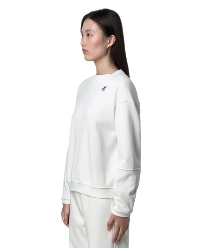 K-Way Felpa Donna Girocollo Noella Brushed Pc K6127MW 490 Bianco