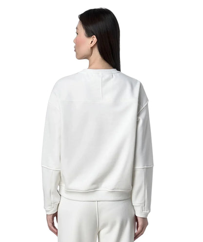 K-Way Felpa Donna Girocollo Noella Brushed Pc K6127MW 490 Bianco