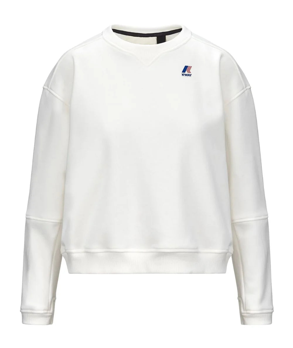 K-Way Felpa Donna Girocollo Noella Brushed Pc K6127MW 490 Bianco