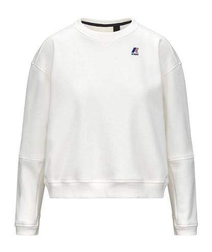 K-Way Felpa Donna Girocollo Noella Brushed Pc K6127MW 490 Bianco