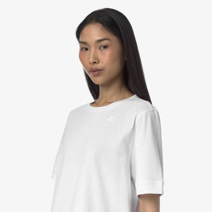 K-WAY T-Shirt donna Casual in Cotone Donna Grigia e Bianca per Uso Quotidiano_1