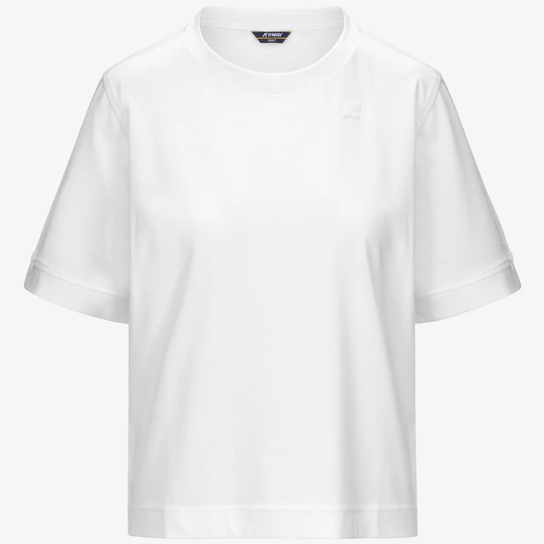 K-WAY T-Shirt donna Casual in Cotone Donna Grigia e Bianca per Uso Quotidiano_2