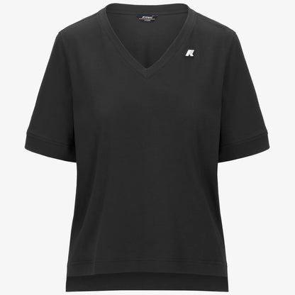 K-WAY T-Shirt donna in Cotone vestibilità regular scollo a V - K2148FW mod. Leda jersey_1