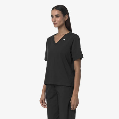 K-WAY T-Shirt donna in Cotone vestibilità regular scollo a V - K2148FW mod. Leda jersey_2