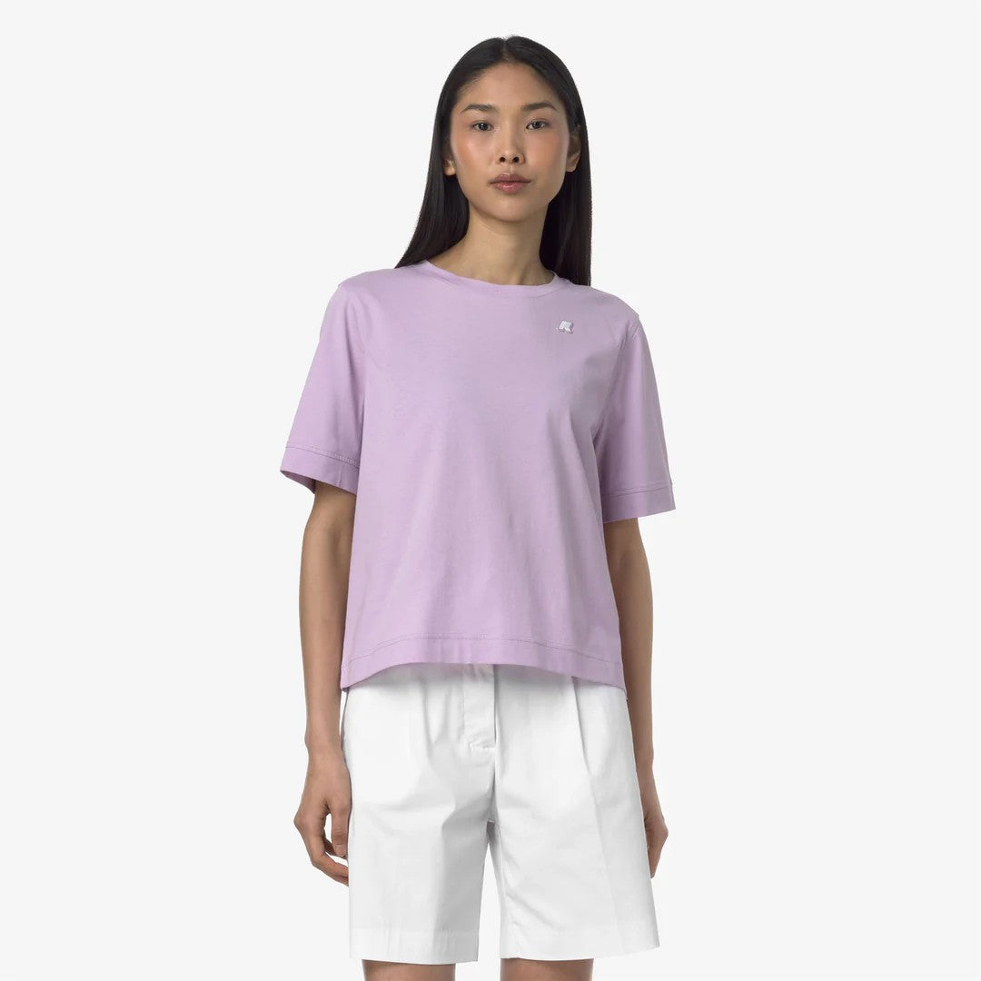 K-WAY T-Shirt donna in Cotone Donna A Taglio Boxy violet per Uso Quotidiano