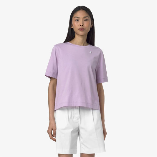 K-WAY T-Shirt donna in Cotone Donna A Taglio Boxy violet per Uso Quotidiano