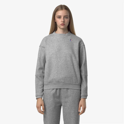 Kway felpa donna girocollo in pile di cotone spazzolato K6127MW AH1