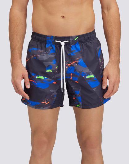 Sundek beachwear costume uomo corto con vita elasticata Repreve con stampa macro logo