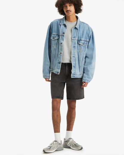 Men's Levi's 468 Stay Loose oversized black denim Bermuda shorts