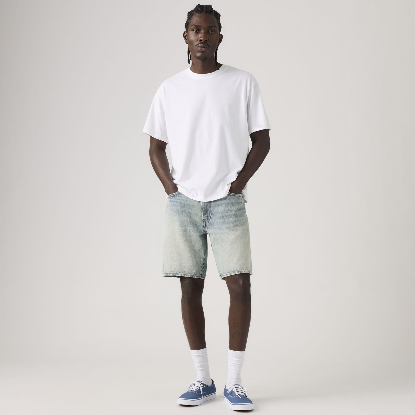 Bermuda uomo Levi's 468 Loose denim blu chiaro oversize
