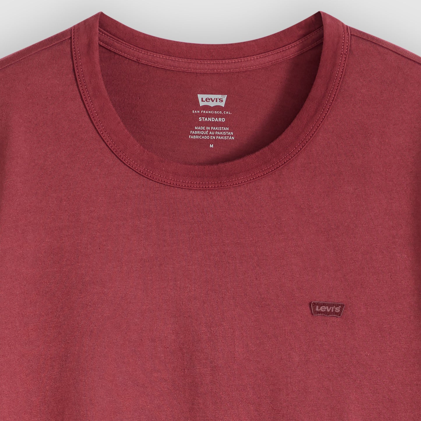 T-shirt uomo Levi's Original girocollo in cotone rosso garment dyed