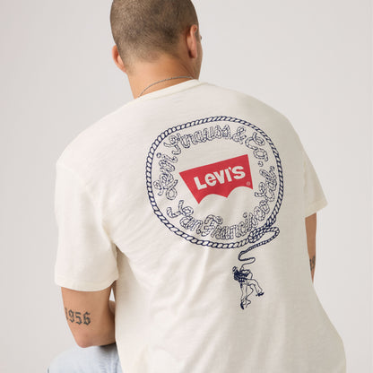 Levi's Men's Relaxed Fit White T-Shirt with Logo Print Cotton 161432451