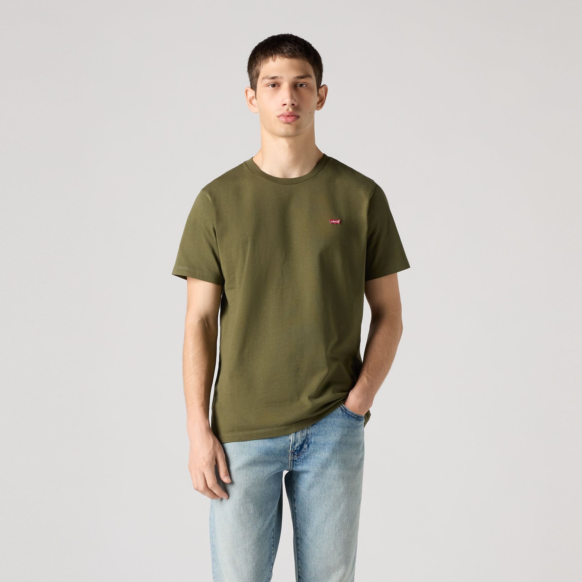 T-shirt uomo Levi’s Original HM Tee verde Olive Night vista frontale