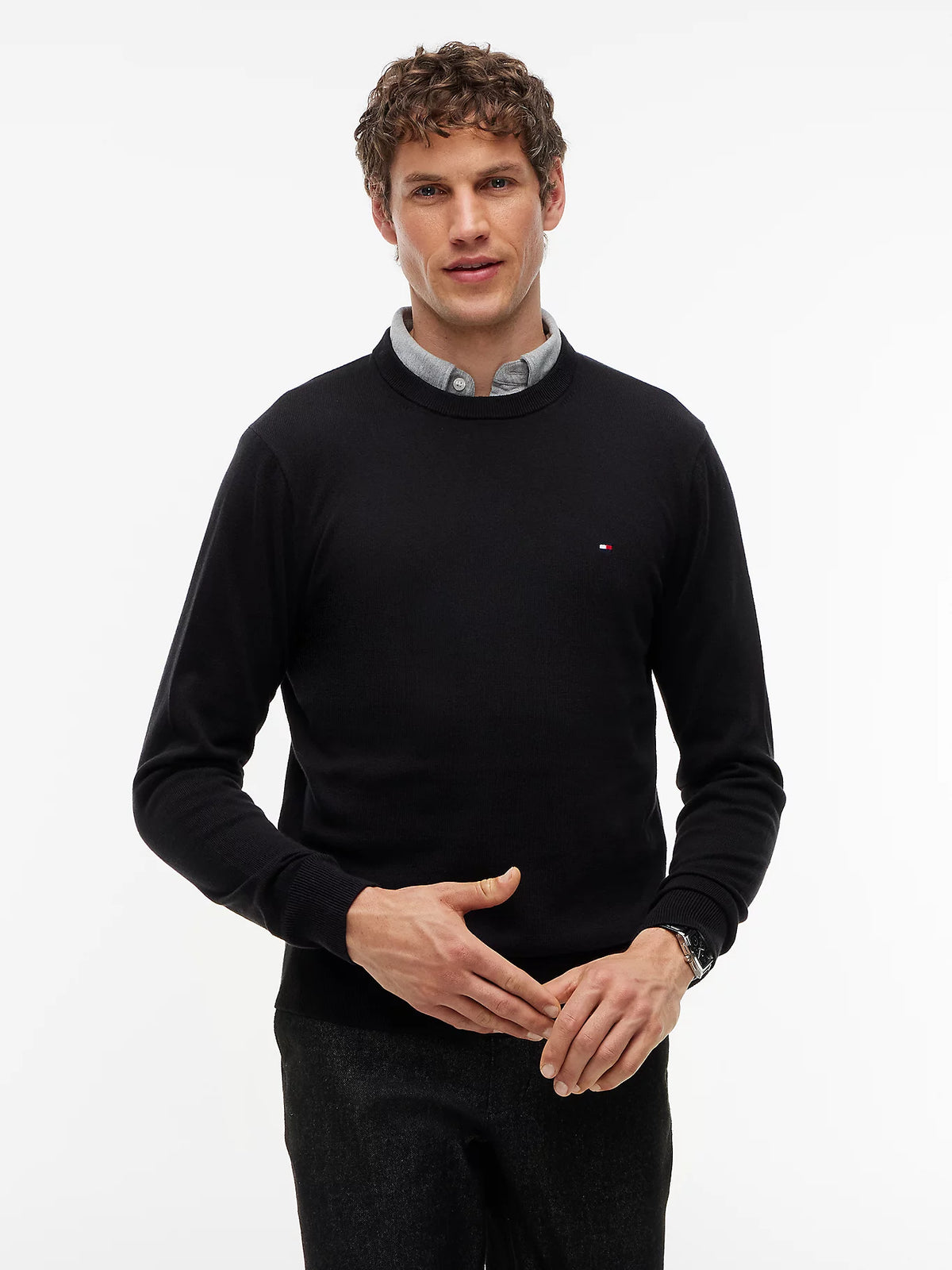 Tommy Hilfiger Maglia uomo Pullover con cashmere e logo MW0MW28046BDS - immagine 4