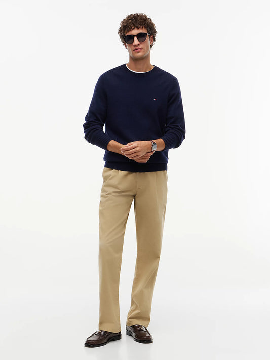 Tommy Hilfiger maglia uomo Pullover in pura lana d'agnello con logo MW0MW36535DW5