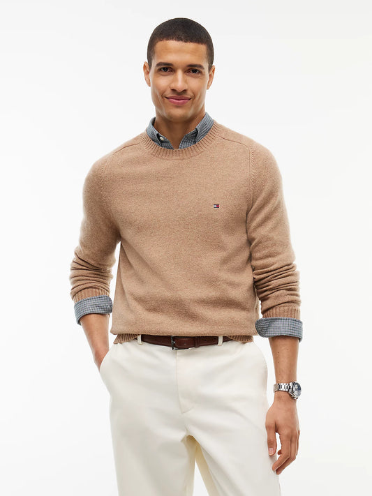 Tommy Hilfiger maglia uomo Pullover in pura lana d'agnello con logo MW0MW36535RFG
