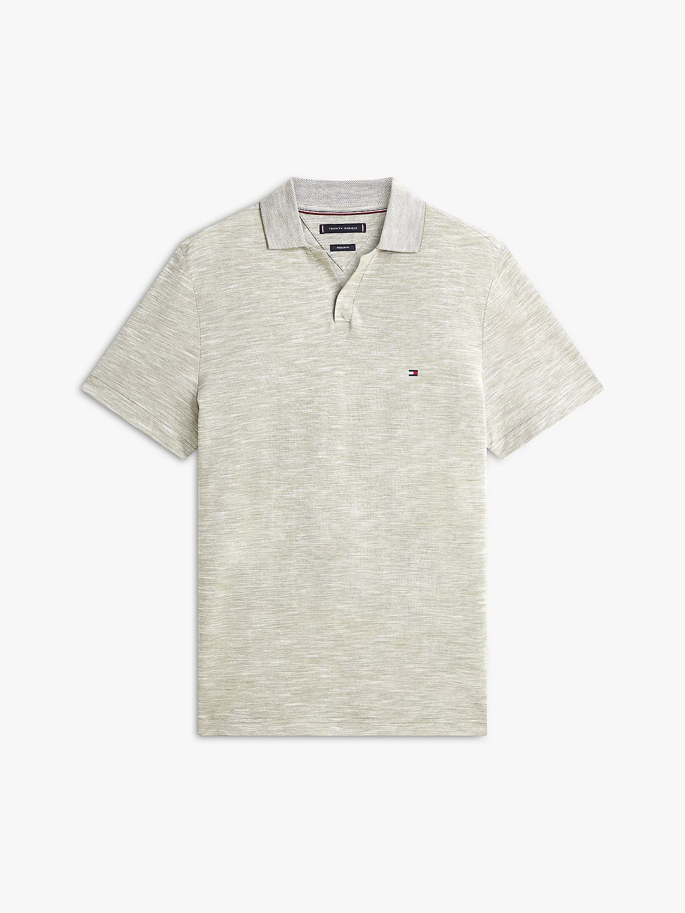 Polo uomo Tommy Hilfiger in piqué di cotone Oxford regular fit grigia MW0MW384820H9