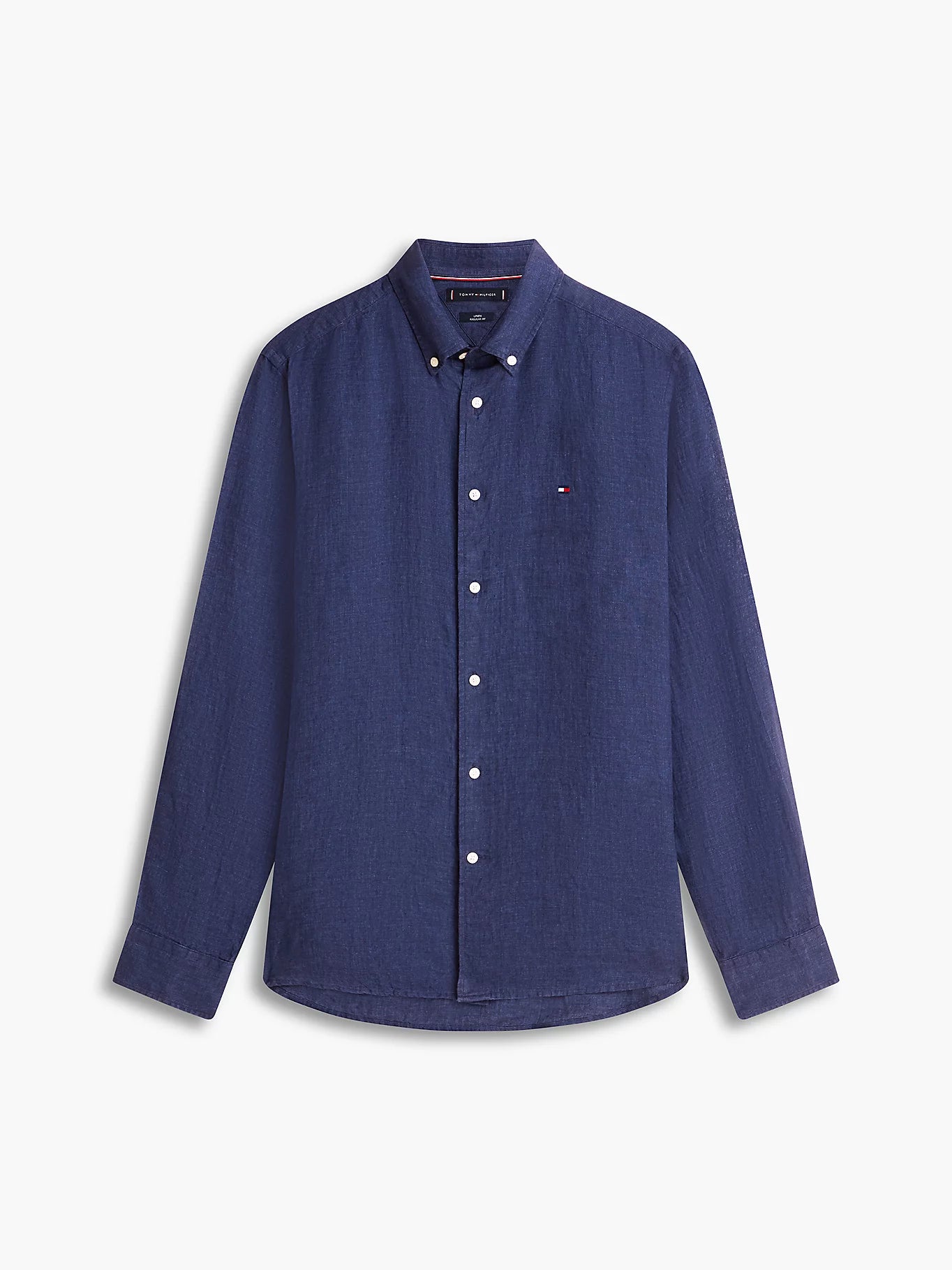 Camicia uomo Tommy Hilfiger in lino regular fit blu MW0MW41530