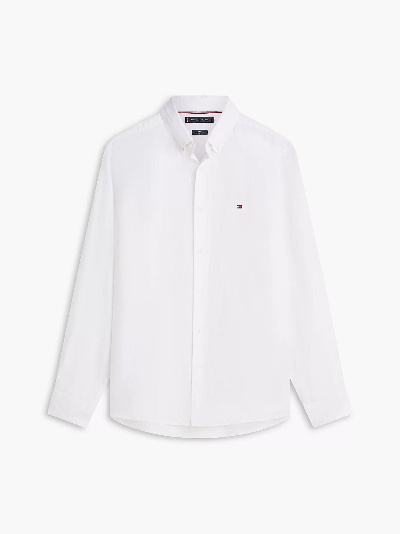 Camicia uomo Tommy Hilfiger in lino regular fit bianca MW0MW41530YBR