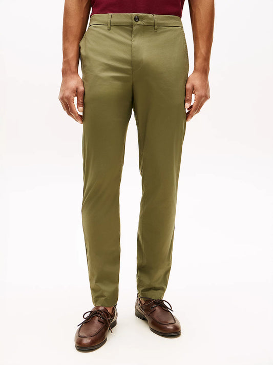pantaloni chino uomo Tommy Hilfiger beige cotone stretch slim fit