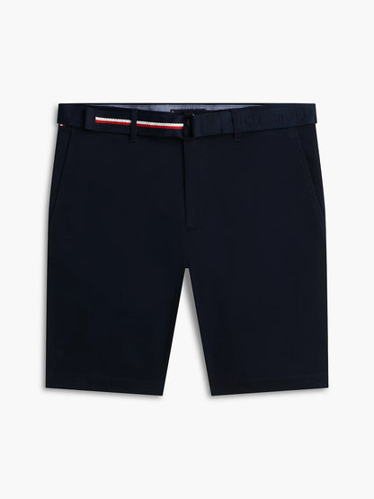 Men's Tommy Hilfiger Chino Denton Bermuda Shorts Blue with Belt Inseam 24 cm MW0MW42349DW5
