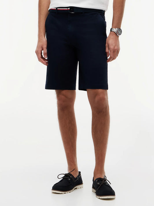 Bermuda uomo Tommy Hilfiger chino Denton blu con cintura interno gamba 24 cm MW0MW42349DW5