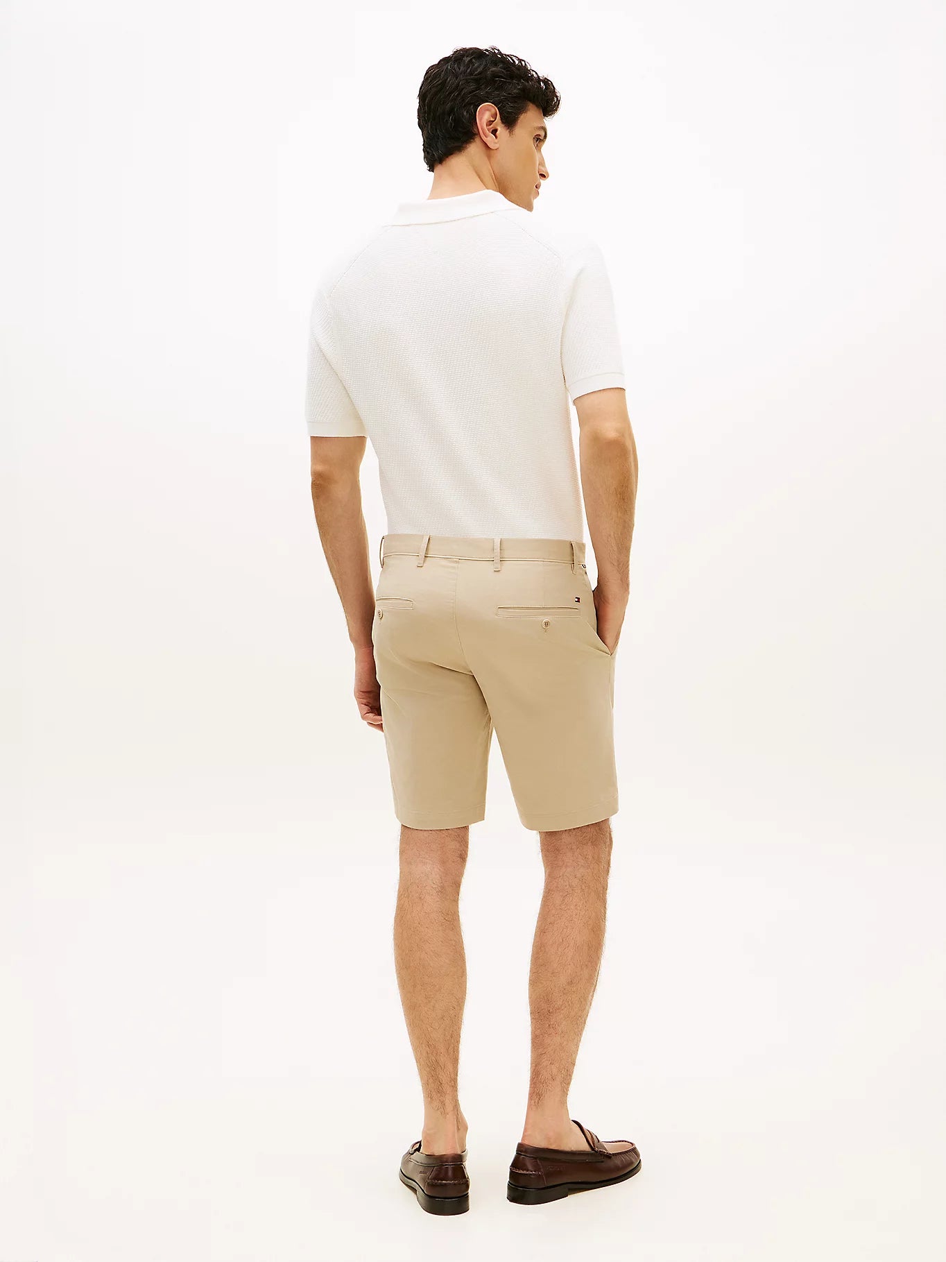 Men's Tommy Hilfiger Chino Denton Shorts in Beige with Belt, Inseam 24 cm, MW0MW42349RBT