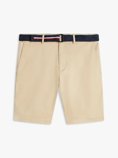 Men's Tommy Hilfiger Chino Denton Shorts in Beige with Belt, Inseam 24 cm, MW0MW42349RBT