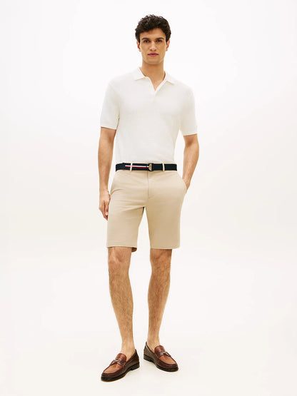 Men's Tommy Hilfiger Chino Denton Shorts in Beige with Belt, Inseam 24 cm, MW0MW42349RBT