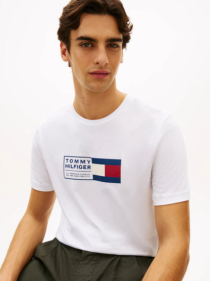 maglietta uomo Tommy Hilfiger cotone bianco regular fit