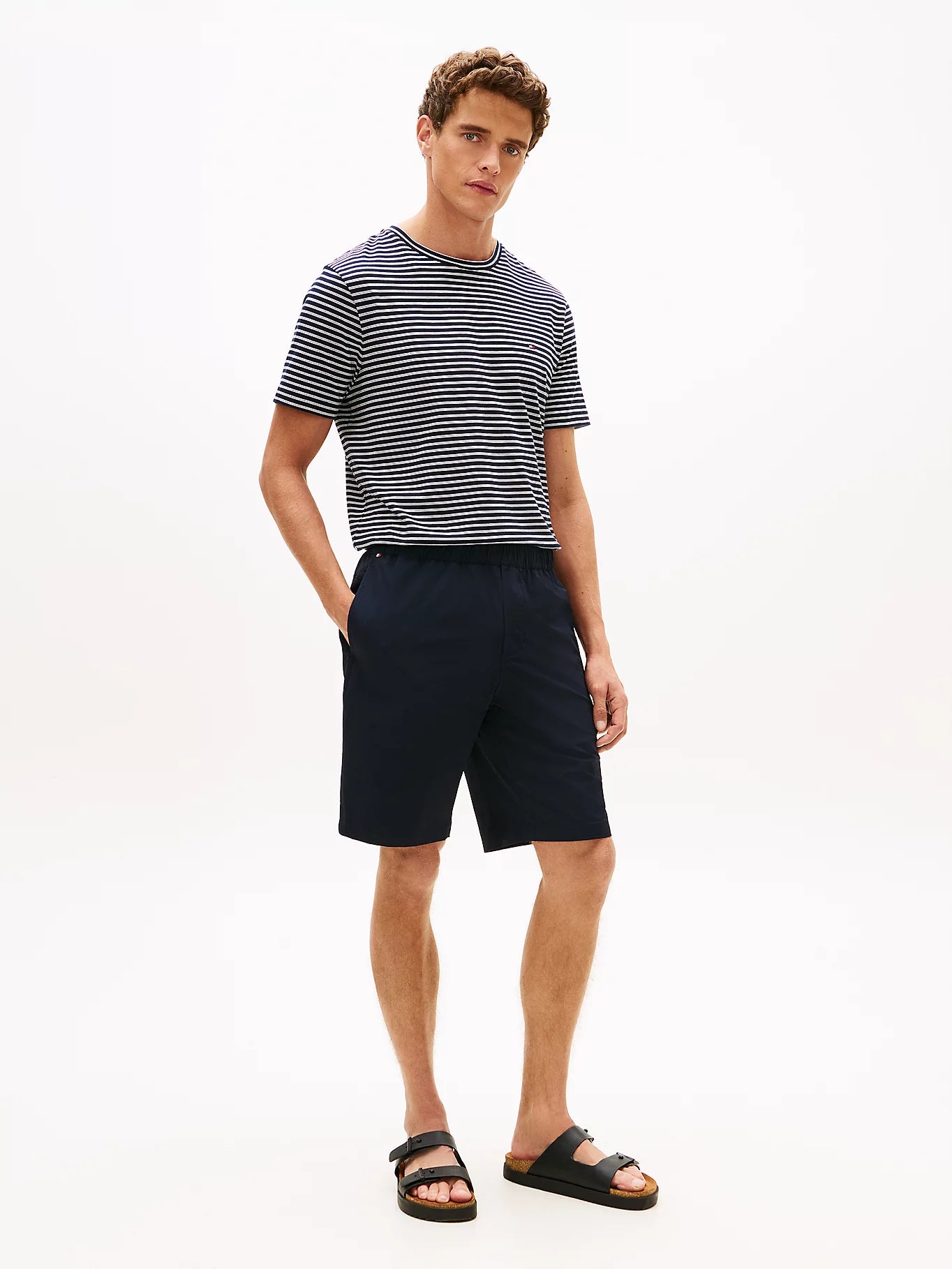 Bermuda uomo Tommy Hilfiger Dover Performance blu in nylon stretch MW0MW42724DW5