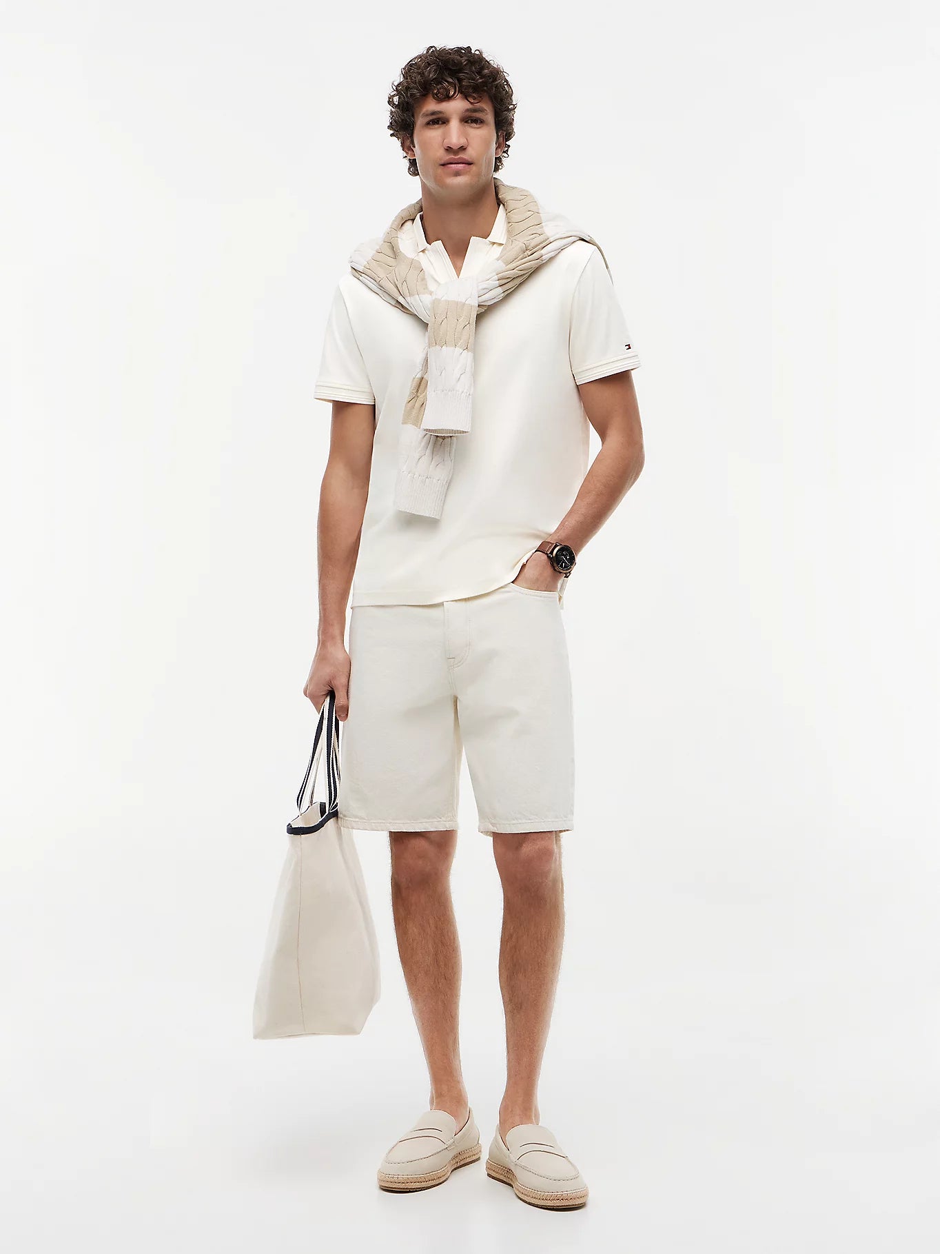 outfit uomo polo Tommy Hilfiger elegante casual bianca