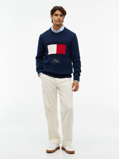 Tommy Hilfiger Maglia uomo Pullover con bandiera a intarsio MW0MW44816DCC - immagine 1