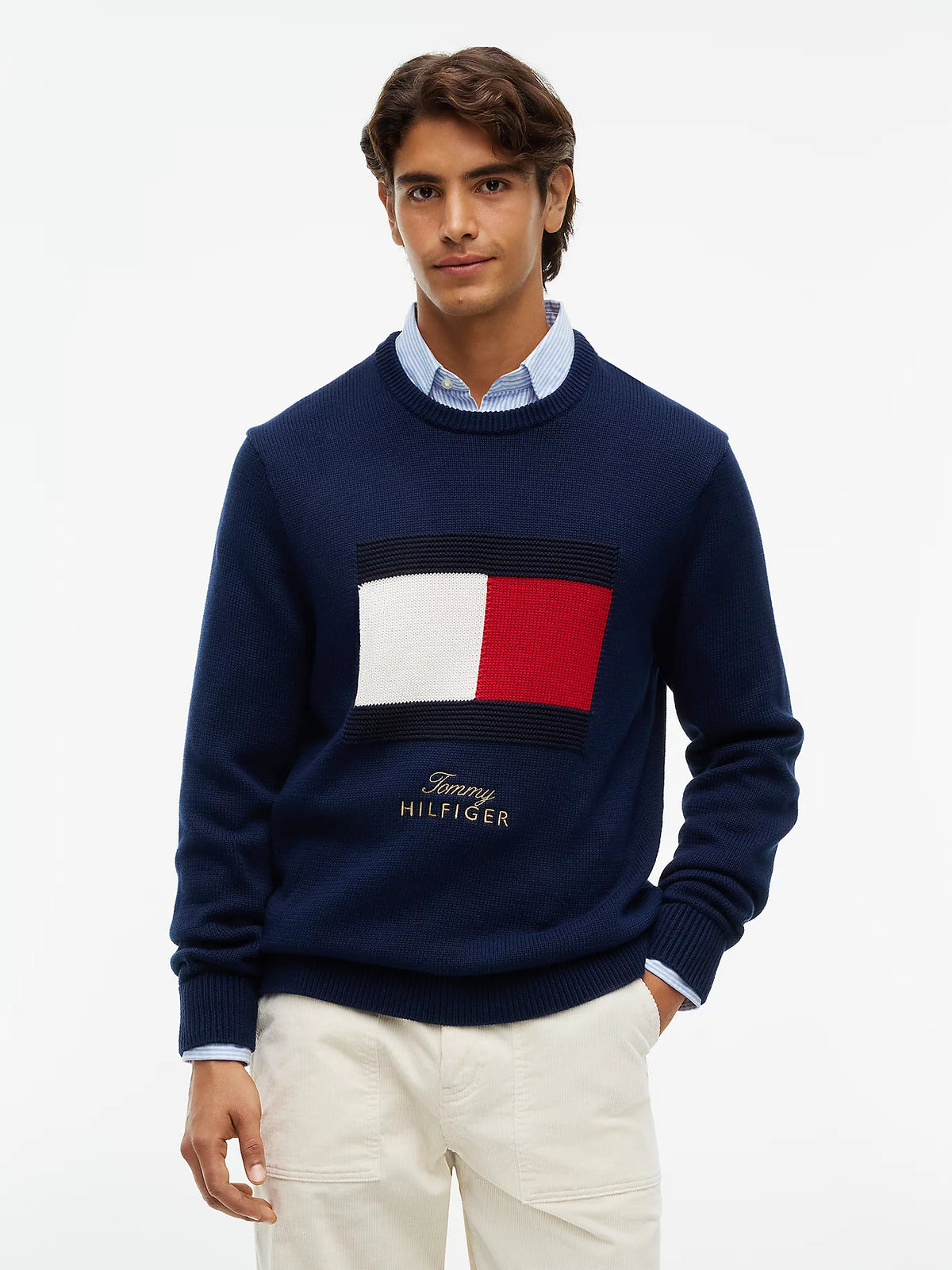 Tommy Hilfiger Maglia uomo Pullover con bandiera a intarsio MW0MW44816DCC - immagine 2