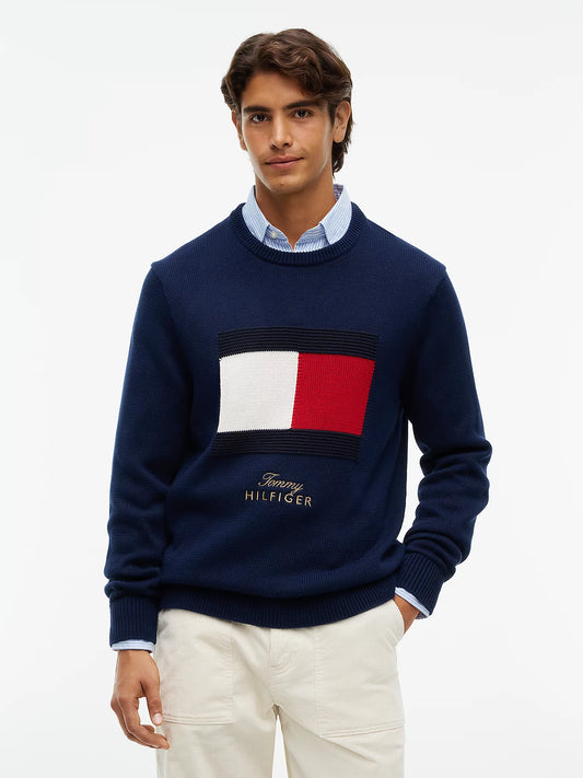 Tommy Hilfiger Maglia uomo Pullover con bandiera a intarsio MW0MW44816DCC - immagine 2