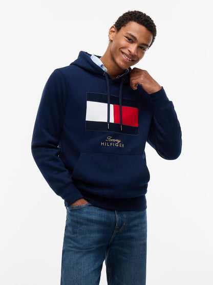 Tommy Hilfiger Felpa uomo in tessuto spazzolato con bandiera MW0MW45189DCC - immagine 1