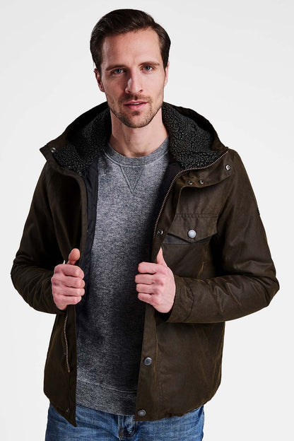 Barbour International capospalla uomo kevlar wax jacket wax cot outw MWX1372-OL51 - immagine 1