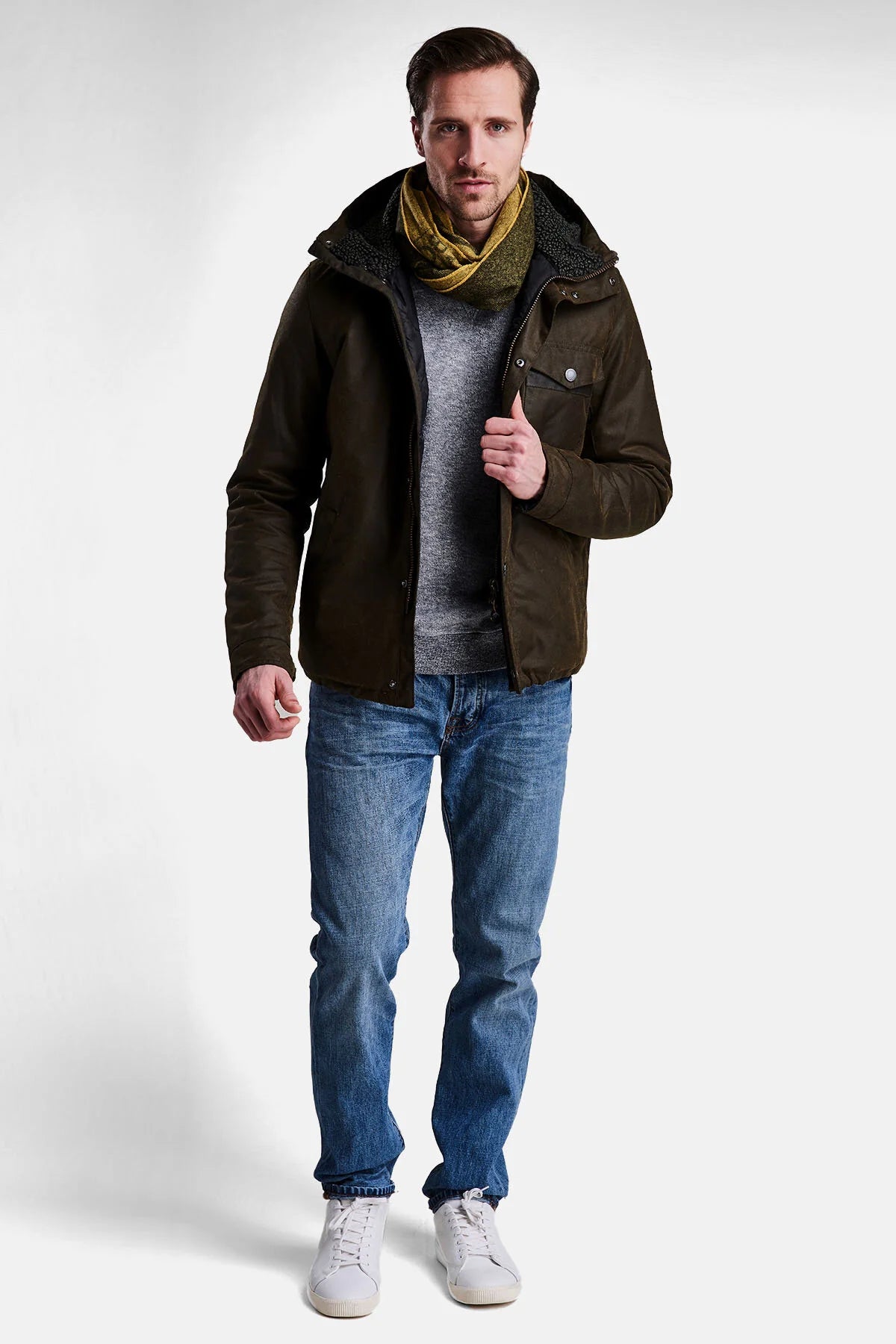 Barbour International capospalla uomo kevlar wax jacket wax cot outw MWX1372-OL51 - immagine 2