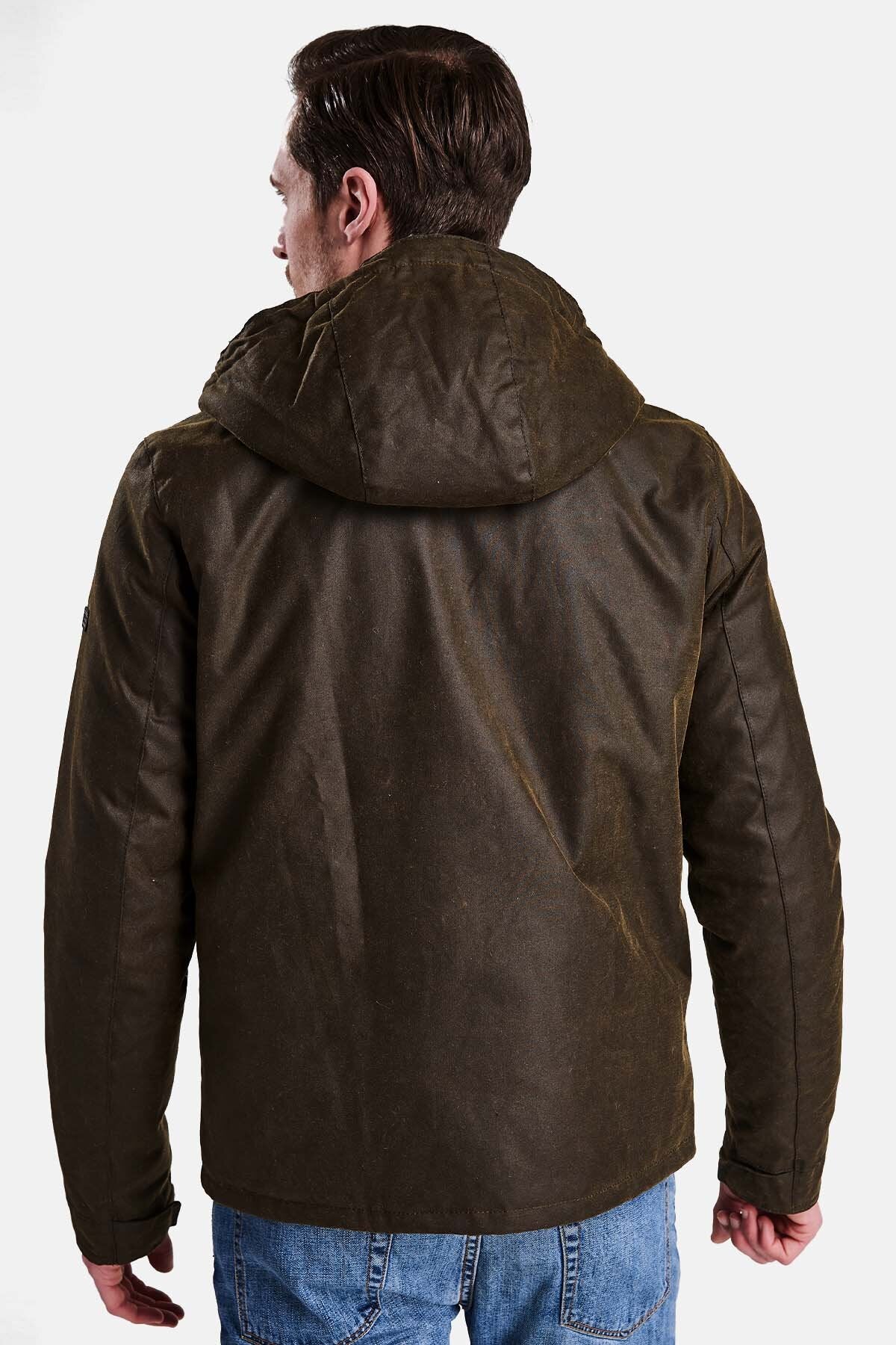 Barbour International capospalla uomo kevlar wax jacket wax cot outw MWX1372-OL51 - immagine 3