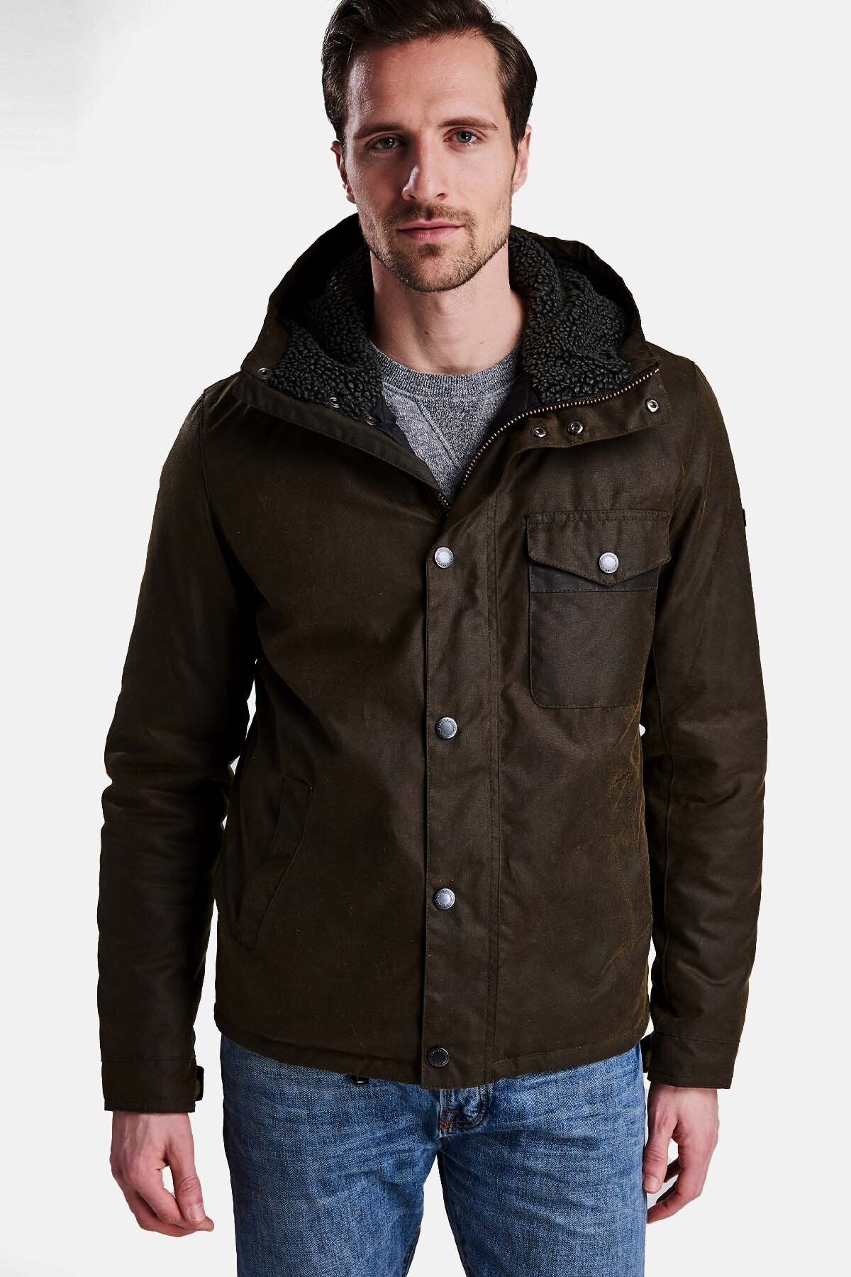 Barbour International capospalla uomo kevlar wax jacket wax cot outw MWX1372-OL51 - immagine 4